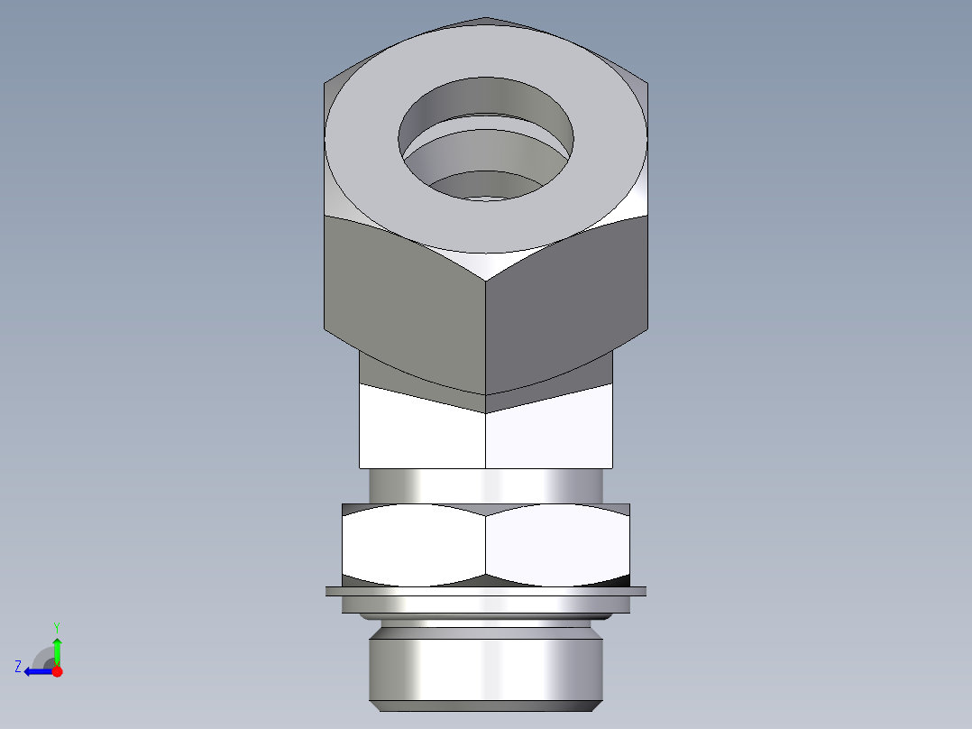 卡套式工业通用硬管接头EO_Adjustable_locknut_45_deg_elbow_VEE25ZSRCF右视图