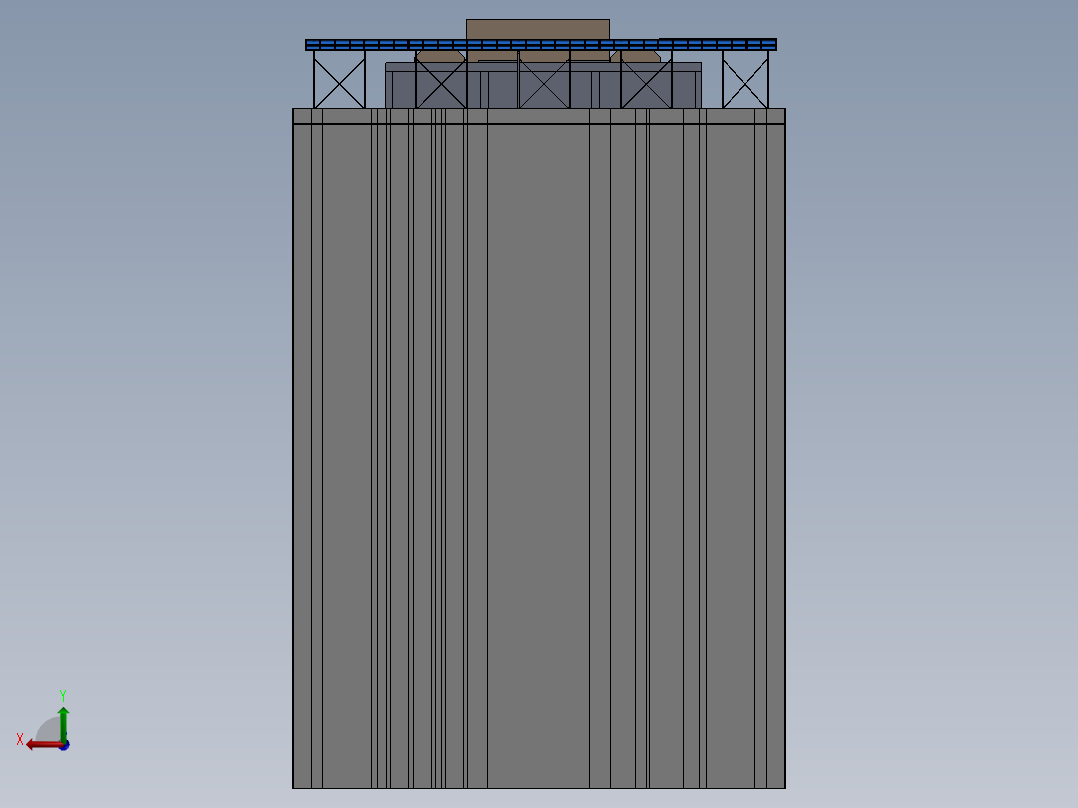 太阳能钢结构机库（屋顶后视图