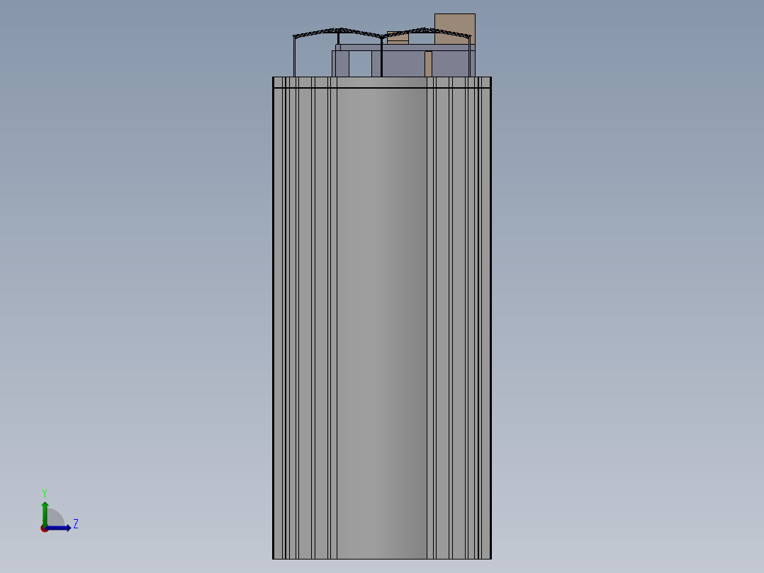 太阳能钢结构机库（屋顶左视图