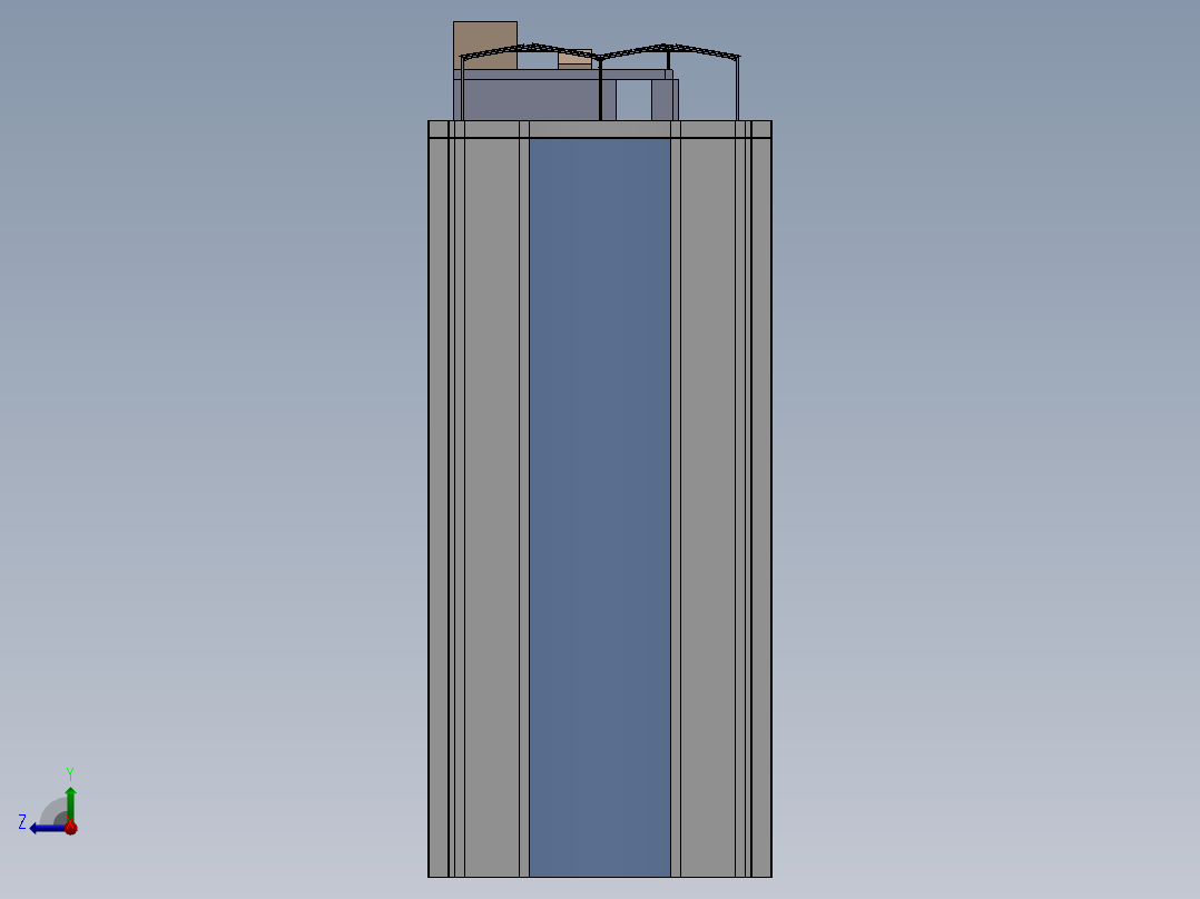 太阳能钢结构机库（屋顶右视图