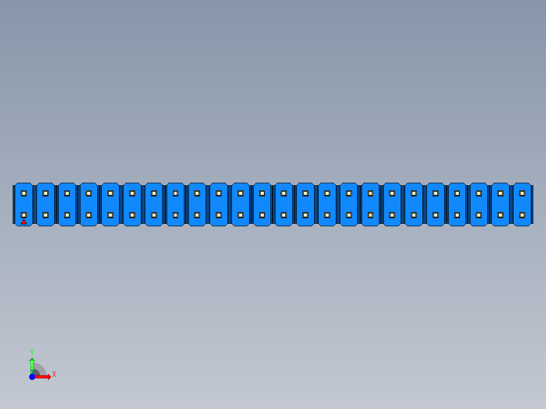 彩色公头100mil（2.54mm）系列-DS1021_blue_2x24p_100mil_Type19_rev1.0前视图