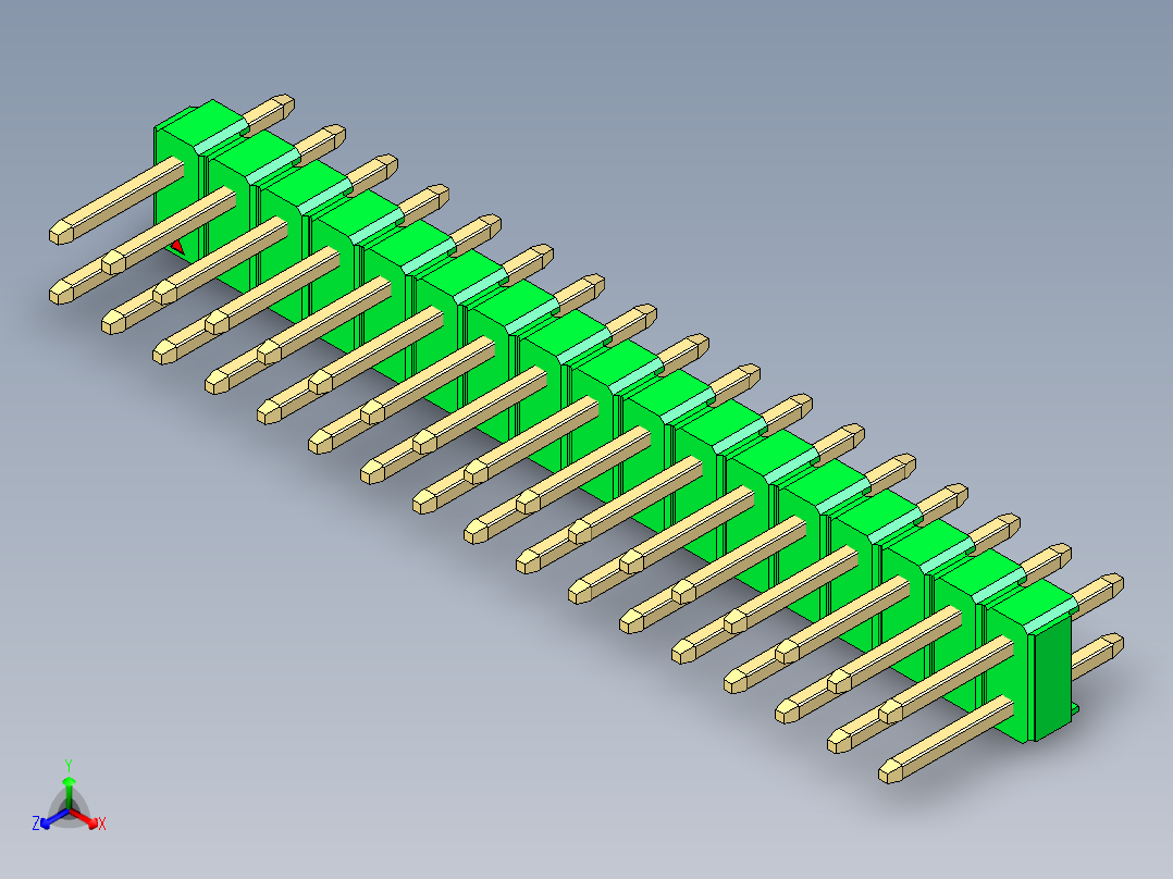 彩色公头100mil（2.54mm）系列-DS1021_green_2x17p_100mil_Type1_rev1.0