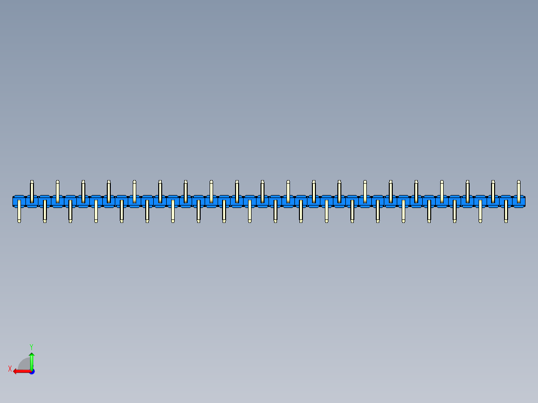 彩色公排针 100mil 2.54mm 系列-DS1022_blue_40p_100mil_Type_SMT_R1_rev1.0后视图