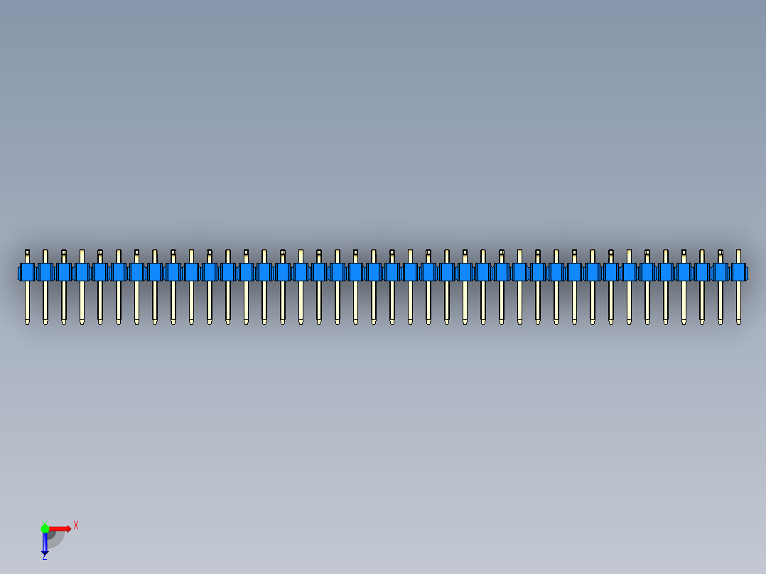 彩色公排针 100mil 2.54mm 系列-DS1022_blue_40p_100mil_Type_SMT_R1_rev1.0俯视图