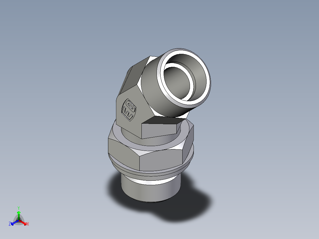 卡套式工业通用硬管接头EO_Adjustable_locknut_45_deg_elbow_VEE15LROMDCF