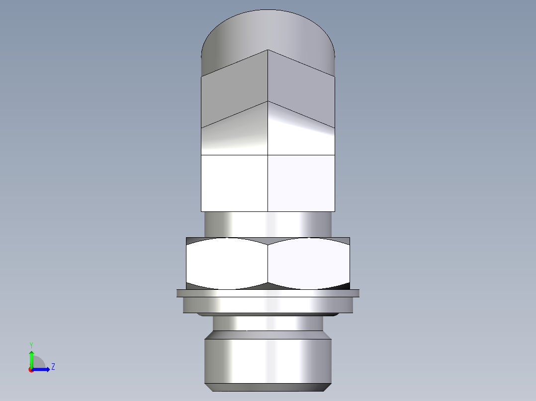 卡套式工业通用硬管接头EO_Adjustable_locknut_45_deg_elbow_VEE15LROMDCF左视图
