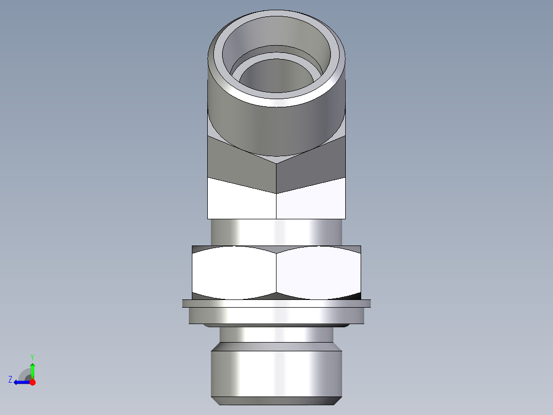 卡套式工业通用硬管接头EO_Adjustable_locknut_45_deg_elbow_VEE15LROMDCF右视图