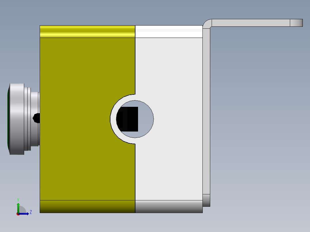 单按钮按钮盒组件（天逸）左视图