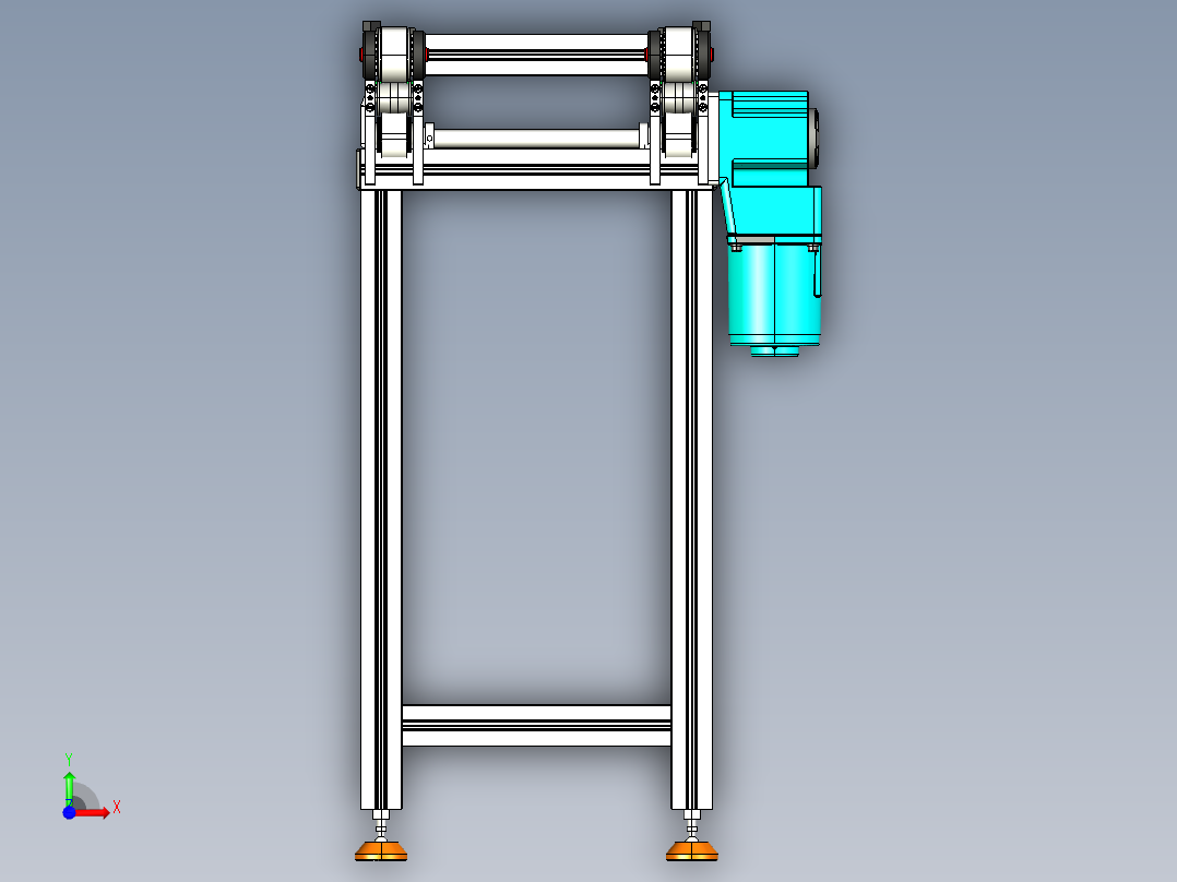 LE-XC4040-重载托盘输送线中间驱动前视图