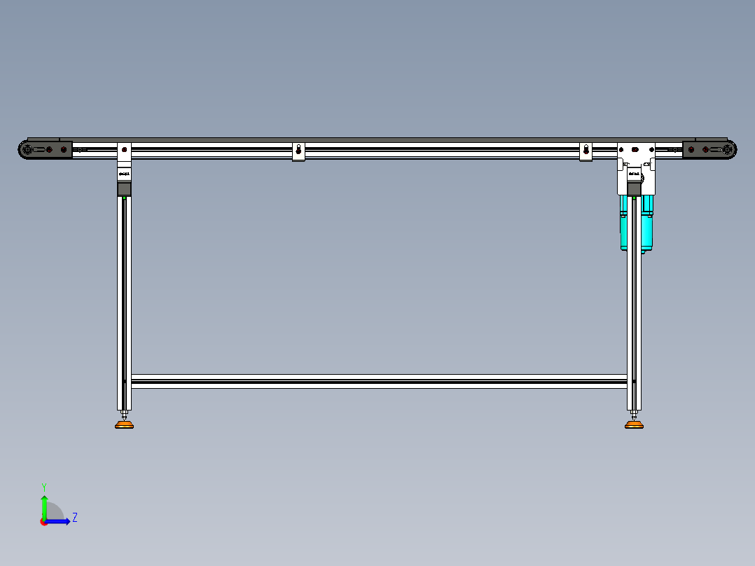 LE-XC4040-重载托盘输送线中间驱动左视图