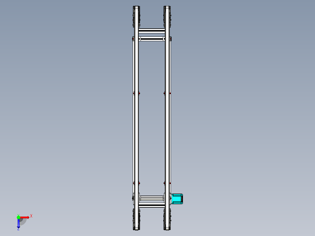 LE-XC4040-重载托盘输送线中间驱动俯视图