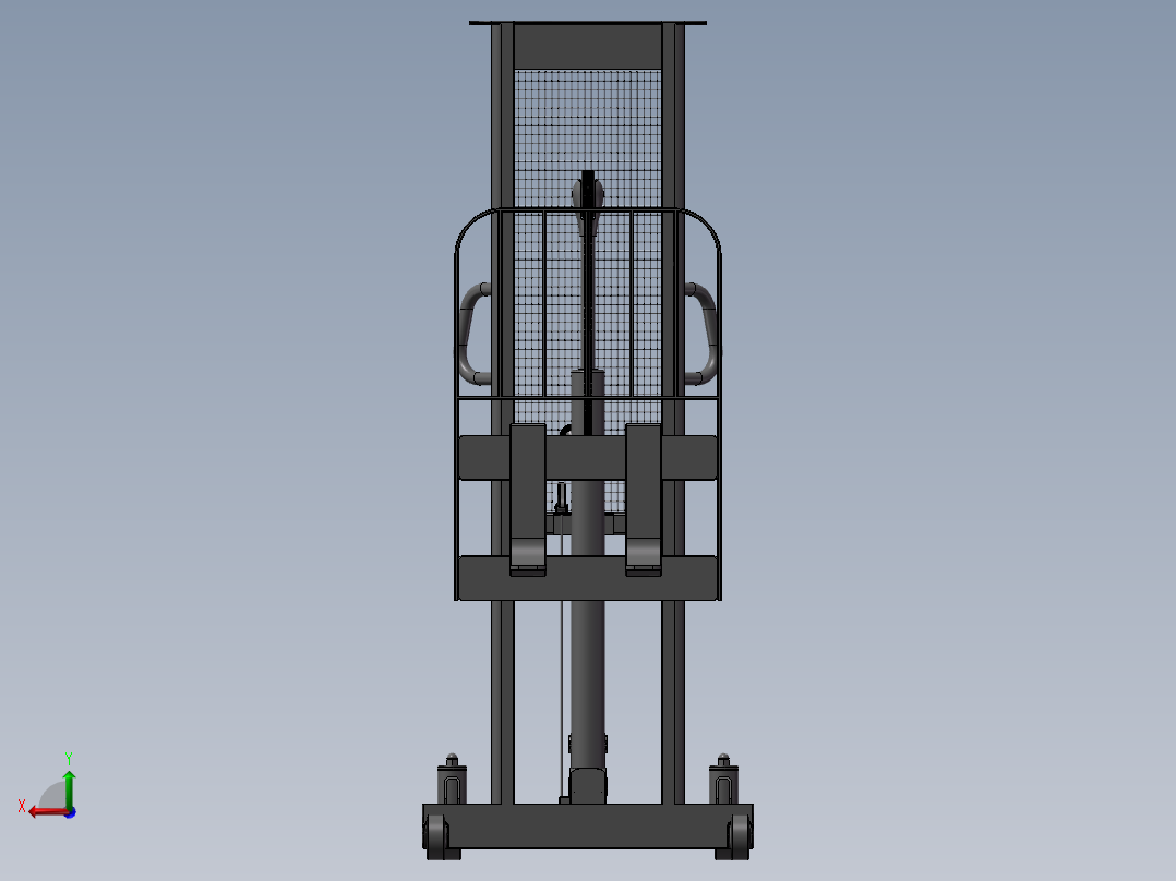 手动托盘堆垛机后视图
