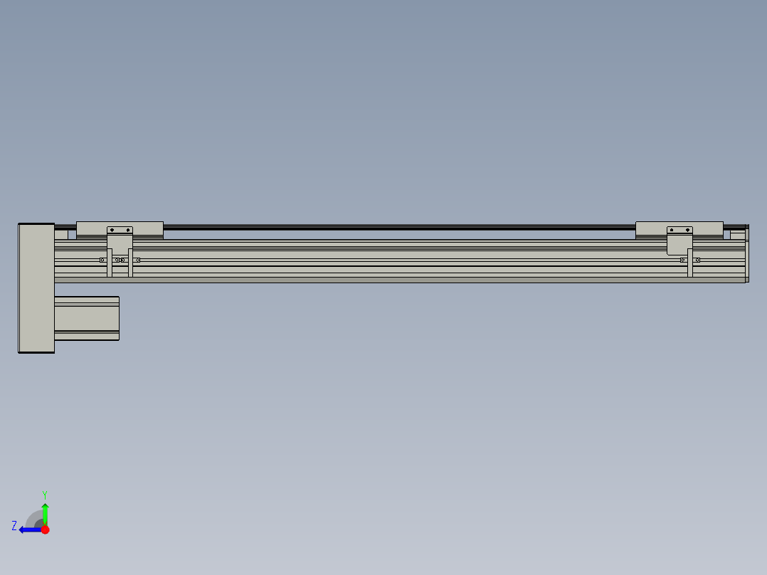 直线模组WG-LHA12-S750-D设计图纸右视图