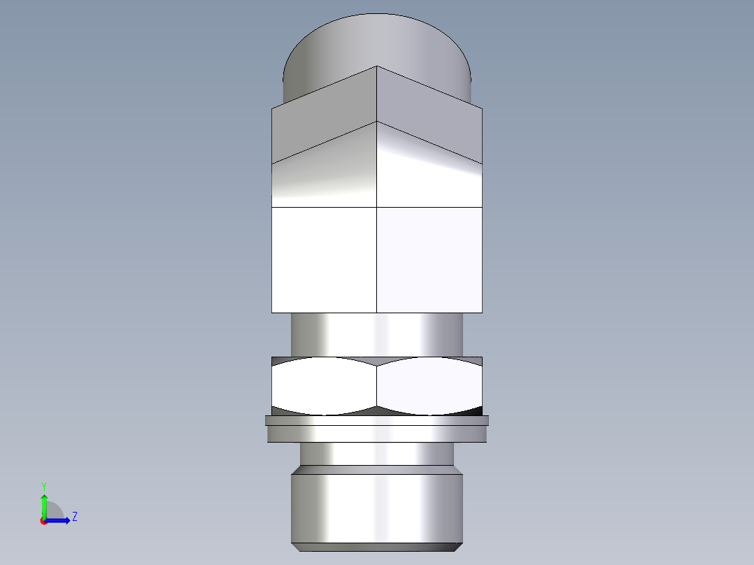 卡套式工业通用硬管接头EO_Adjustable_locknut_45_deg_elbow_VEE16SMOMDCF左视图