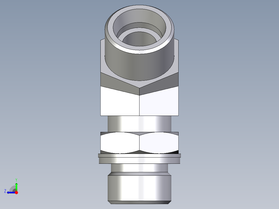 卡套式工业通用硬管接头EO_Adjustable_locknut_45_deg_elbow_VEE16SMOMDCF右视图