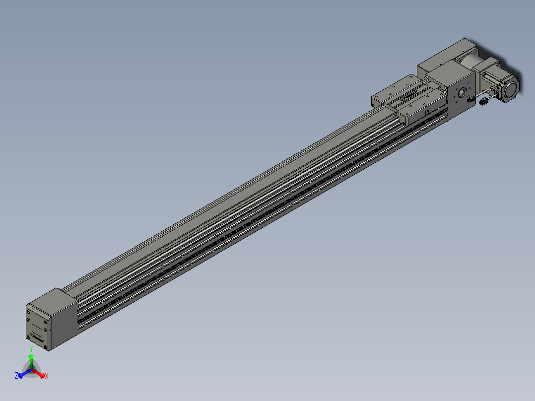 威洛博直线电机模组EB10-L224-S1400-BL-ZP75-MS3-5K正等轴测图