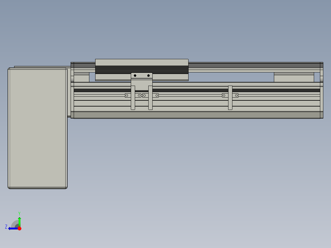 直线模组LHB17-L40-S100-RD设计图纸右视图