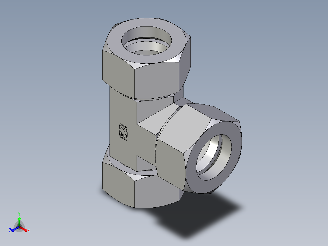 卡套式工业通用硬管接头EO_Swivel_nut_run_tee_EL38ZS71