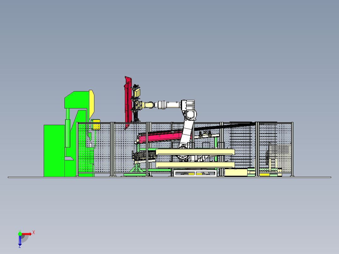 厚板折弯工作站俯视图