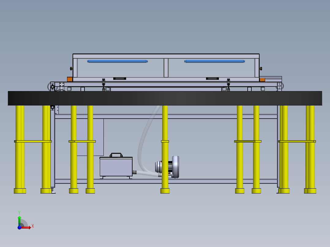 精密电子自动除尘生产线sw17可编辑前视图