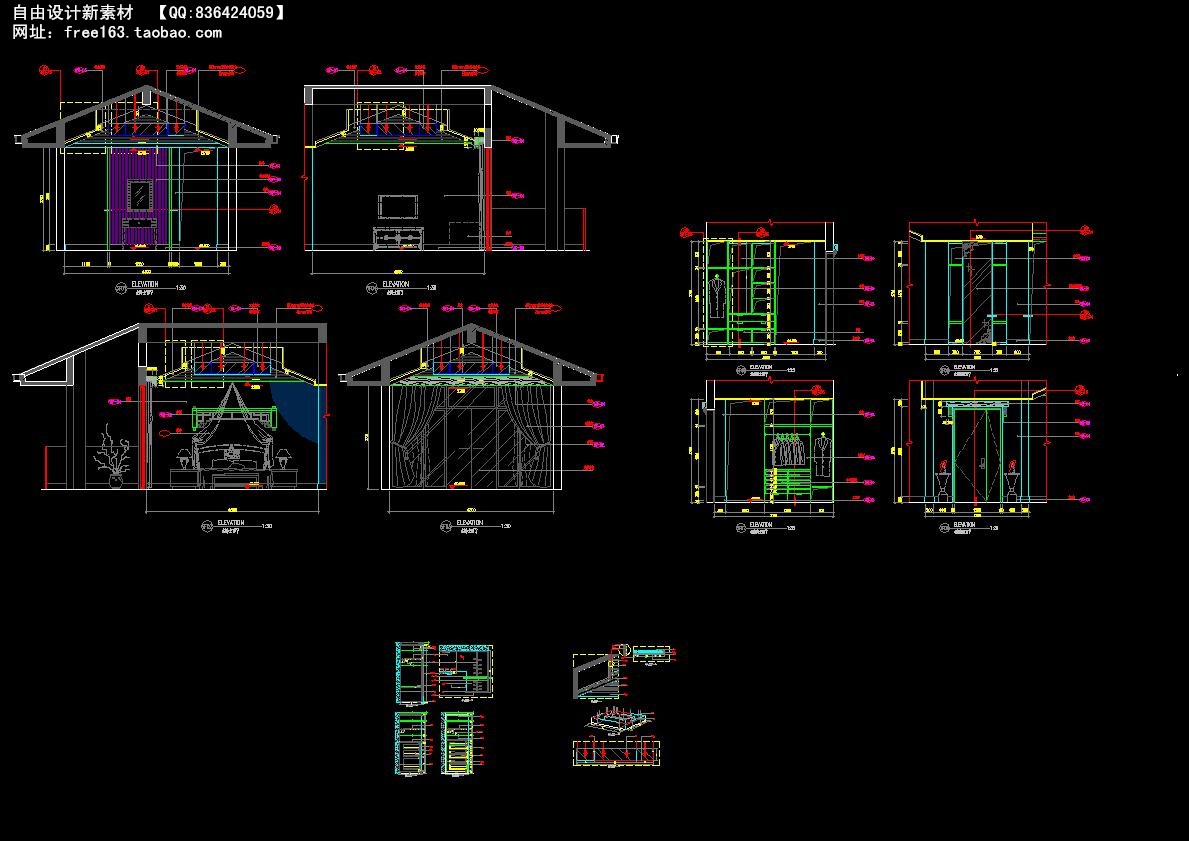 CAD节点大样图详图129套剖面图立面图