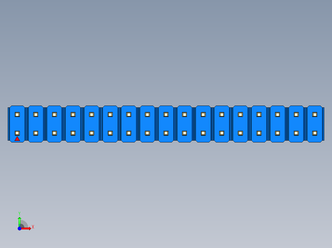 彩色公头100mil（2.54mm）系列-DS1021_blue_2x17p_100mil_Type19_rev1.0前视图