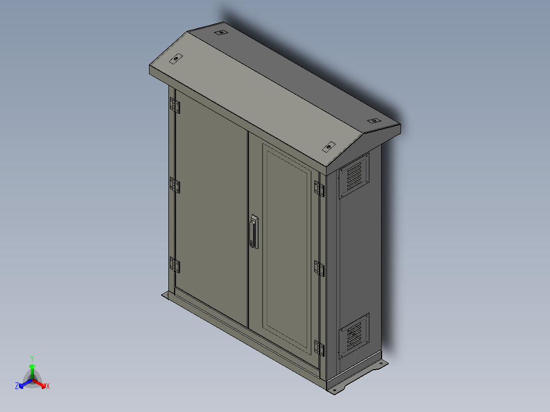 户外配电箱正等轴测图