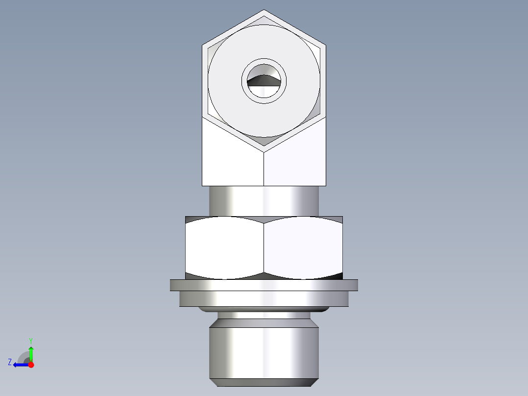 卡套式工业通用硬管接头EO_Adjustable_Locknut_elbow_WEE04ZLLRCF右视图
