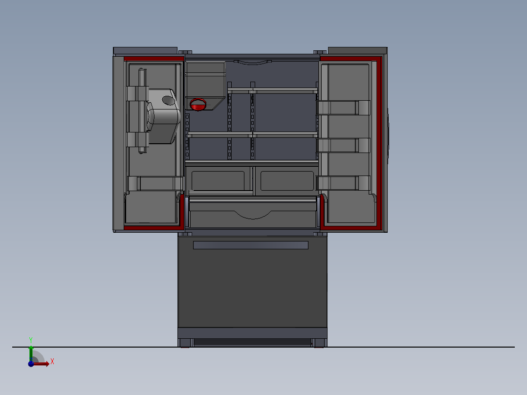 法式门冰箱前视图