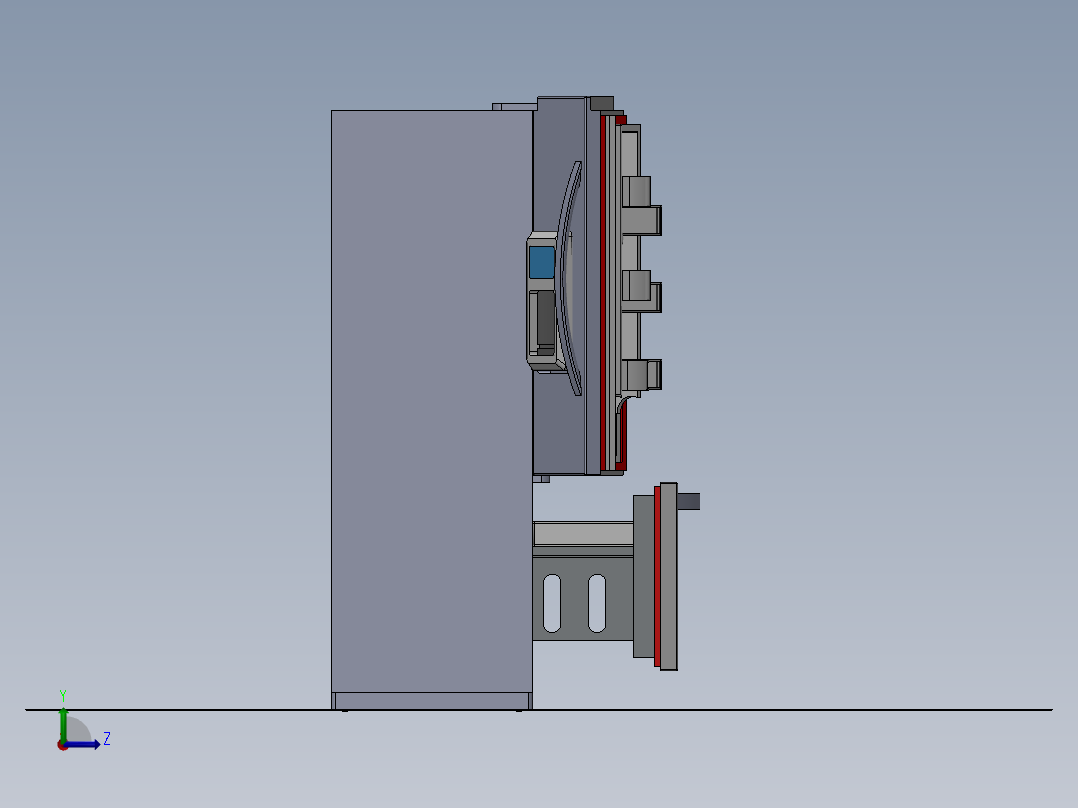 法式门冰箱左视图