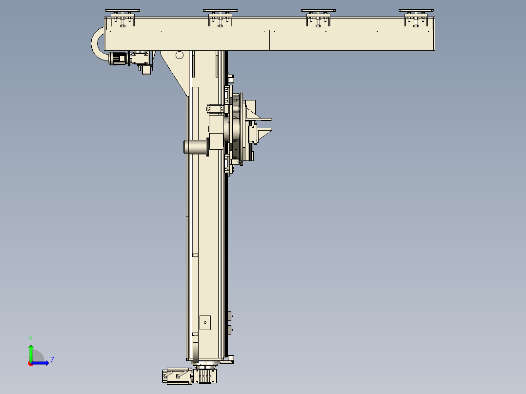 B3_自动调节双轴变位机单边基座左视图