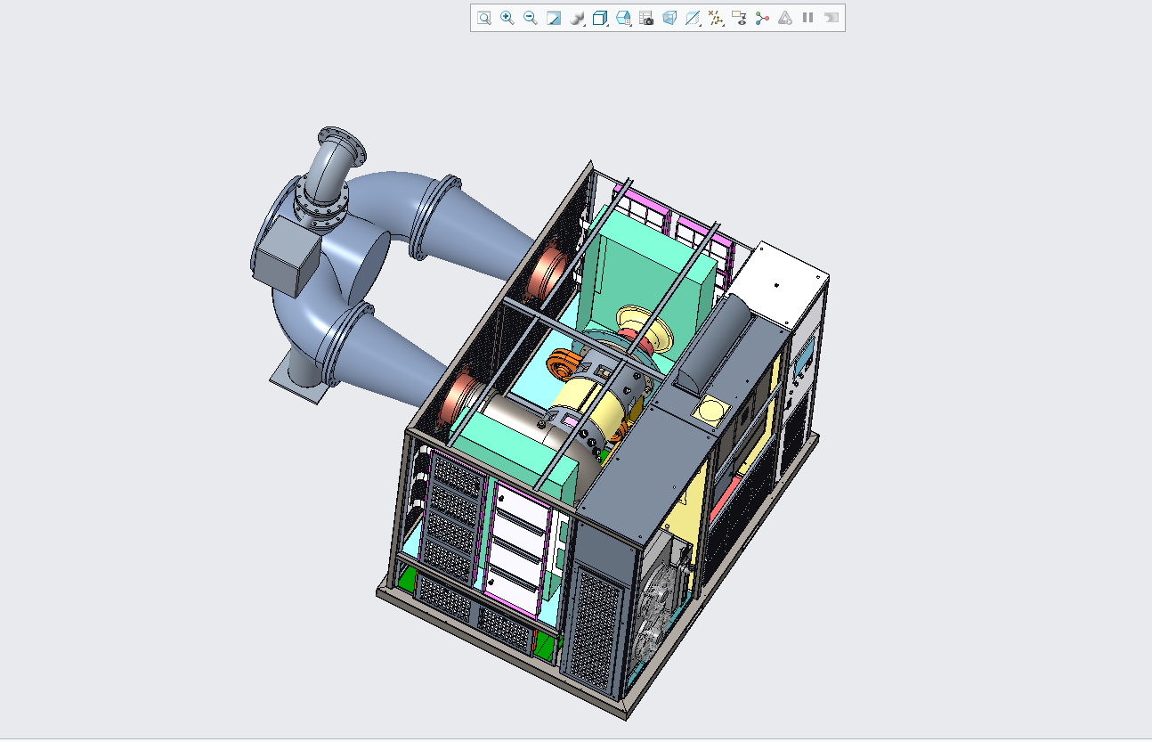 磁悬浮鼓风机-330kw双流体三维Creo模型