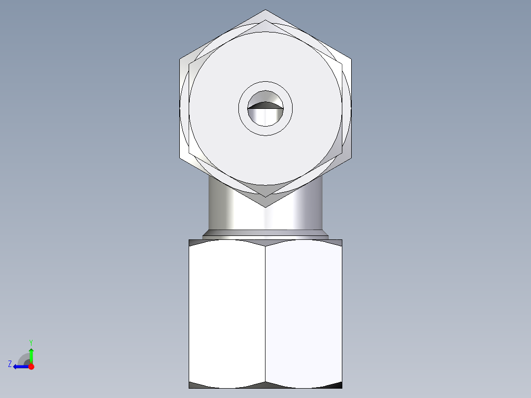 卡套式工业通用硬管接头EO_Bulkhead_elbow_WSV06ZSCF右视图