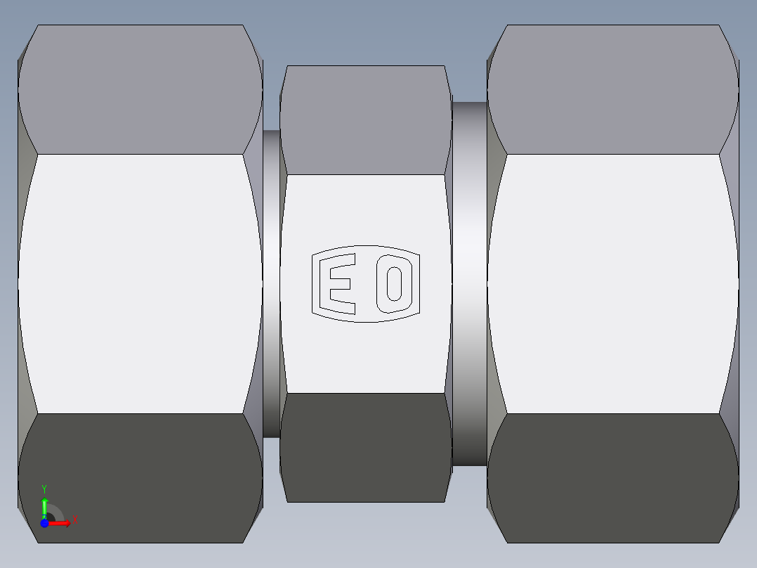 卡套式工业通用硬管接头EO_Distance_piece_adapter_DA18LCF前视图