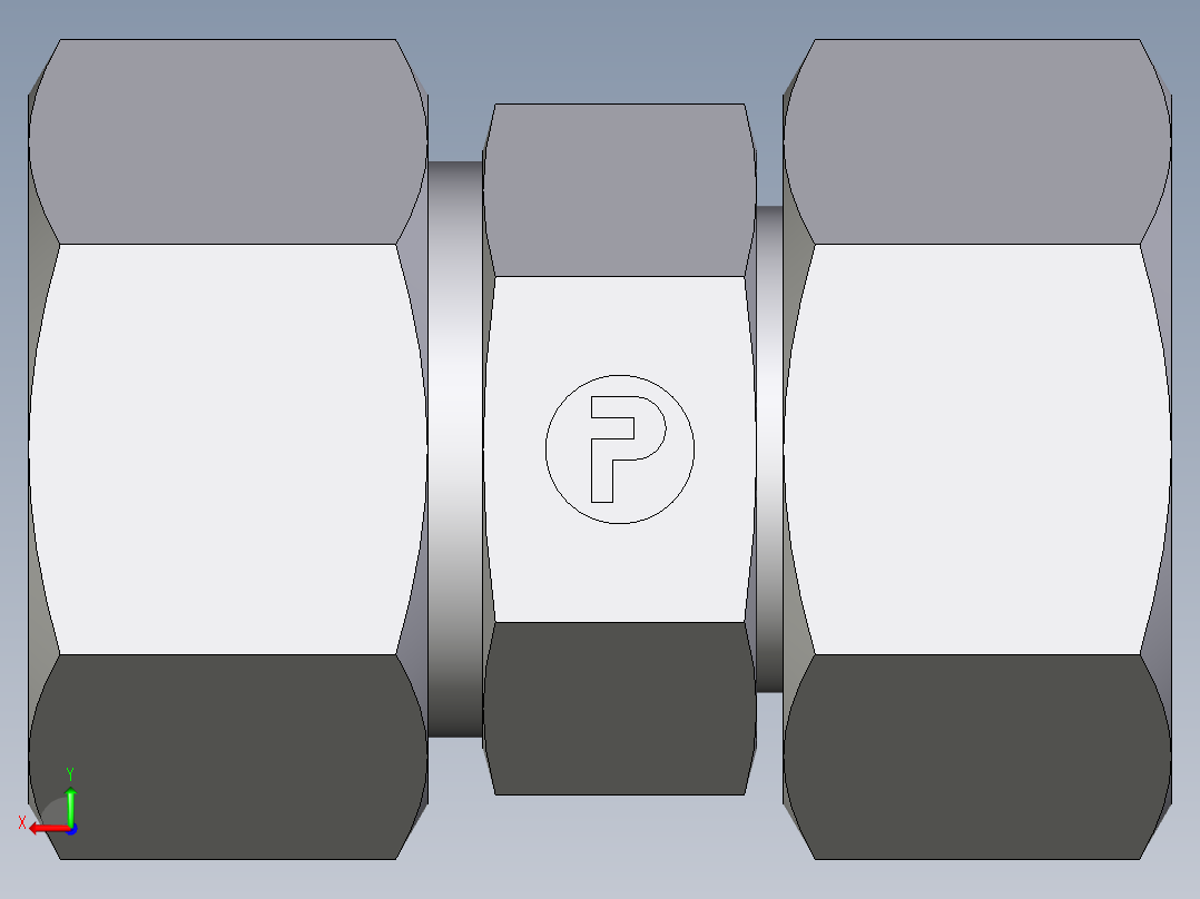 卡套式工业通用硬管接头EO_Distance_piece_adapter_DA18LCF后视图