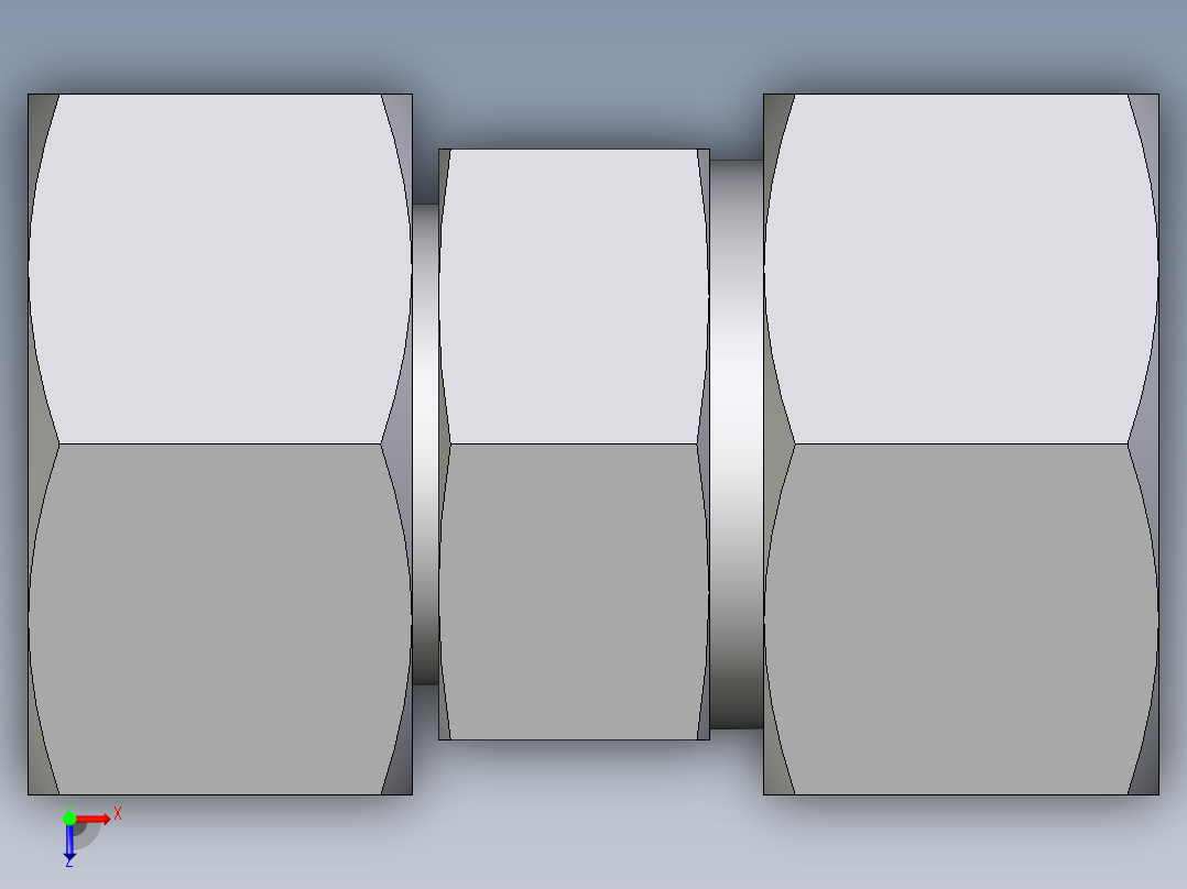 卡套式工业通用硬管接头EO_Distance_piece_adapter_DA18LCF俯视图