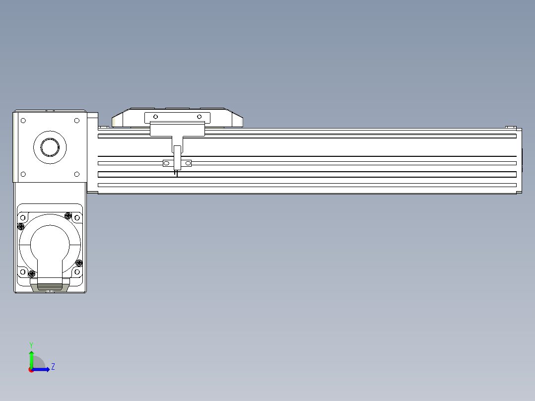 同步带全封闭直线模组TPA-HCB-85D-90-L200-LP-Y-P20-N3左视图