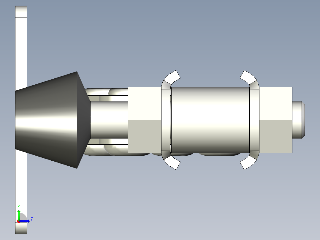水平式夾鉗SSP(B)-3D多系列多零件图纸模型左视图
