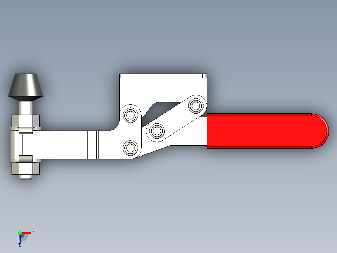 水平式夾鉗SSP(B)-3D多系列多零件图纸模型俯视图