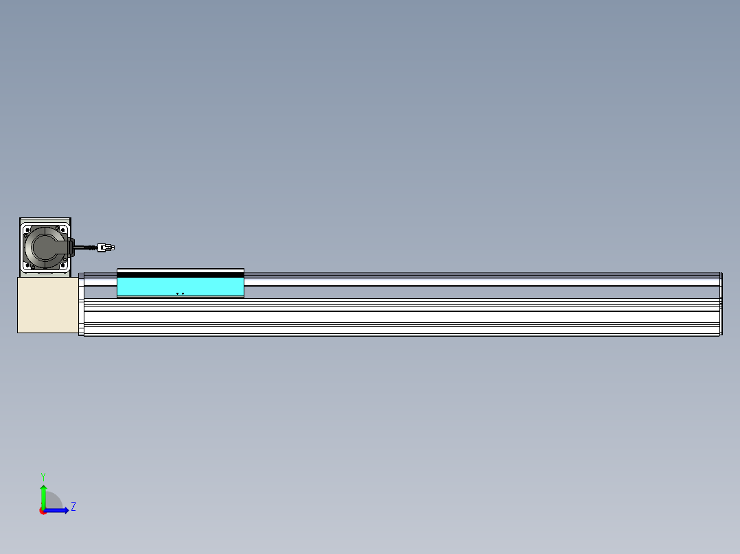 同步带滑台-半封闭B22H-L100-C-S750-RU-P75-D3-N5左视图