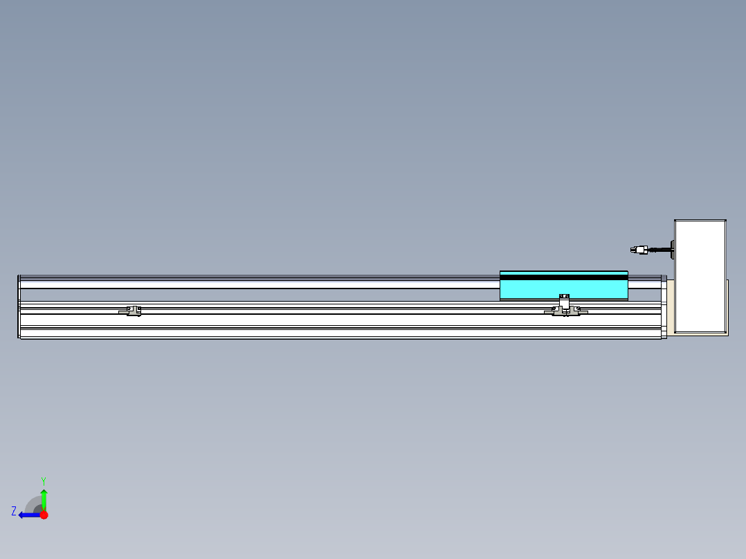 同步带滑台-半封闭B22H-L100-C-S750-RU-P75-D3-N5右视图