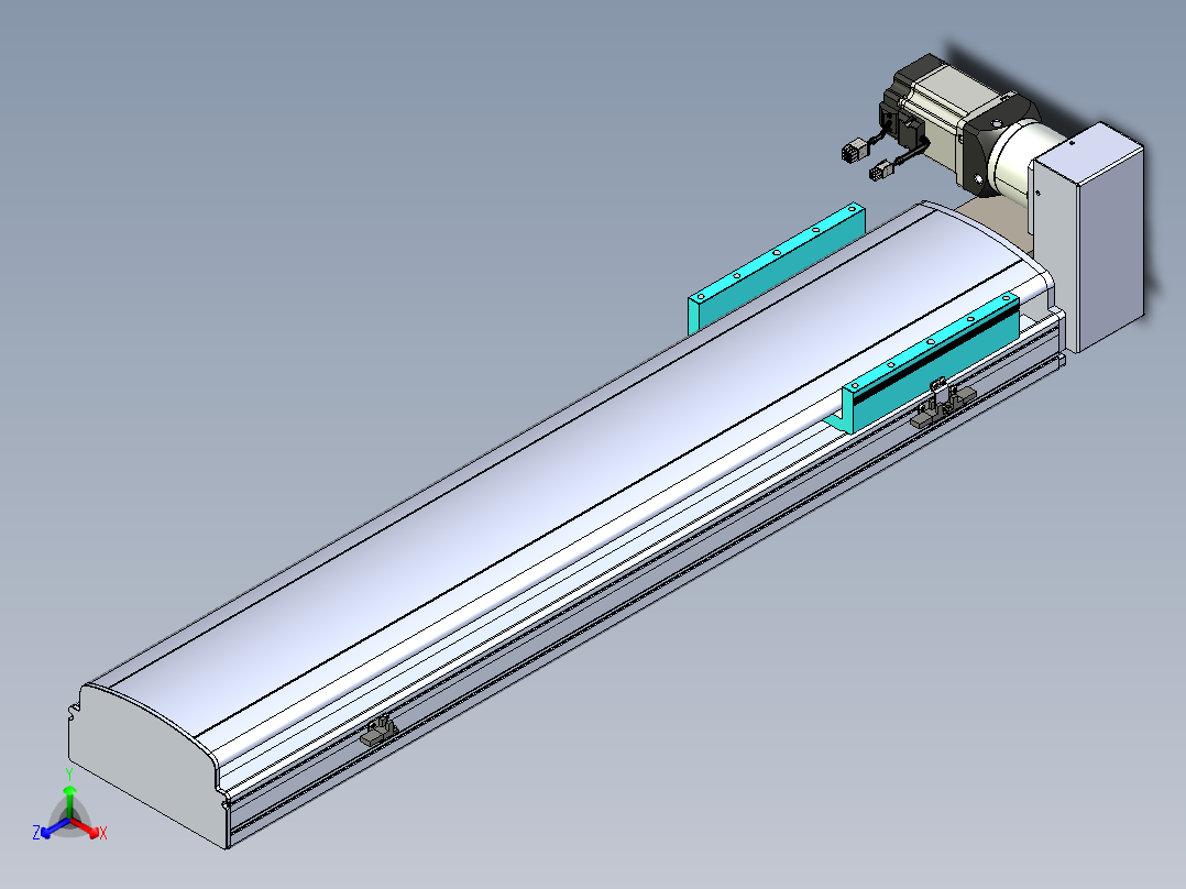 同步带滑台-半封闭B22H-L100-C-S750-RU-P75-D3-N5正等轴测图