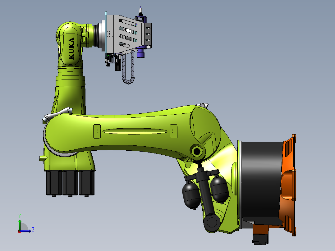 KUKA机器人铣削末端执行器左视图