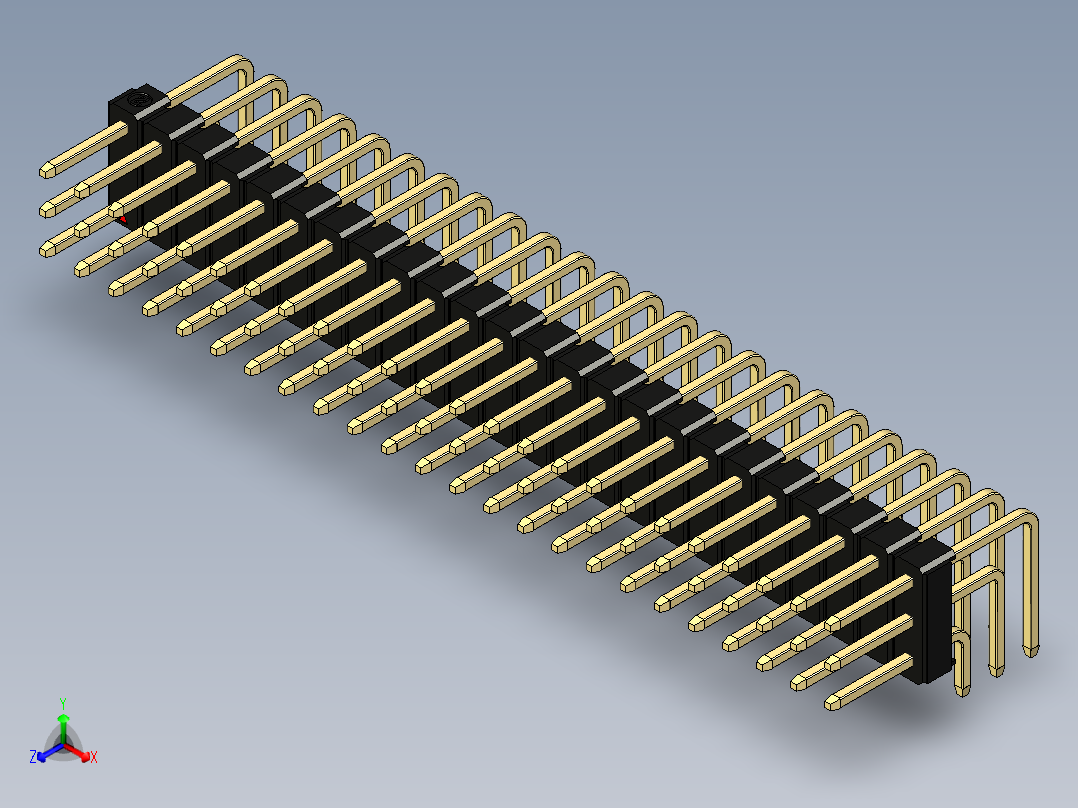 彩色公排针 100mil 2.54mm 系列-DS1022_black_3x24p_100mil_TypeD_rev1.0