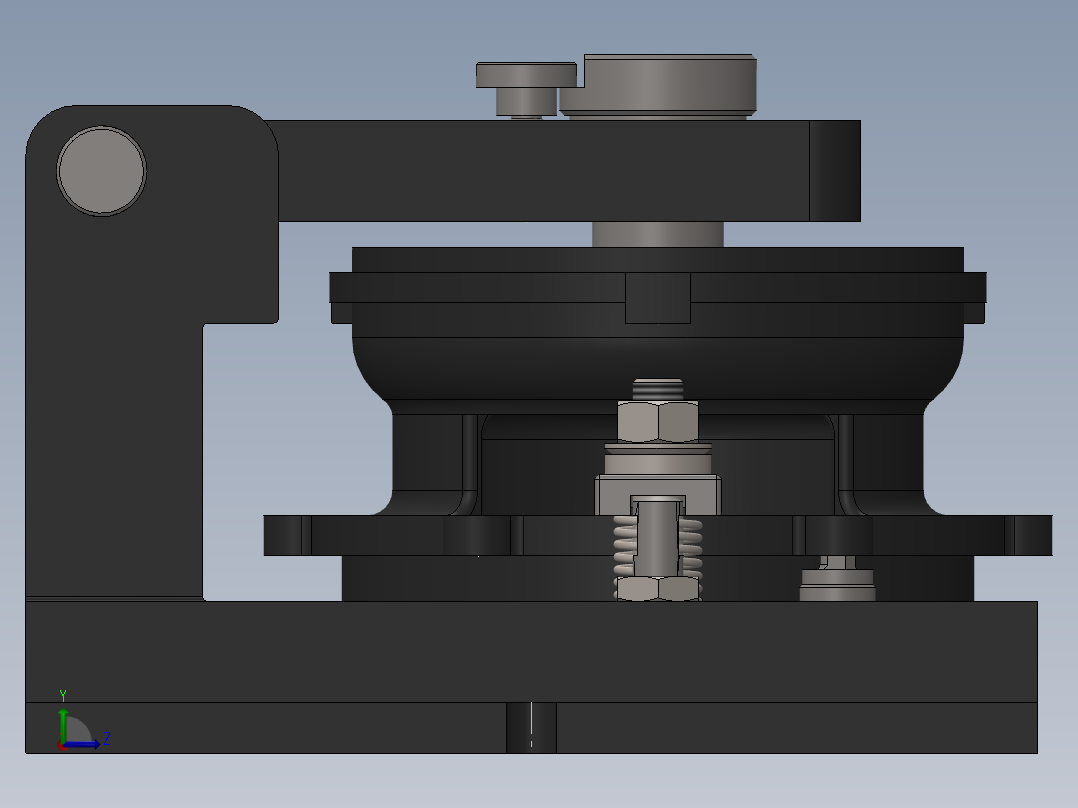 车床连接座钻中心孔φ17.5三维夹具SolidWorks】左视图