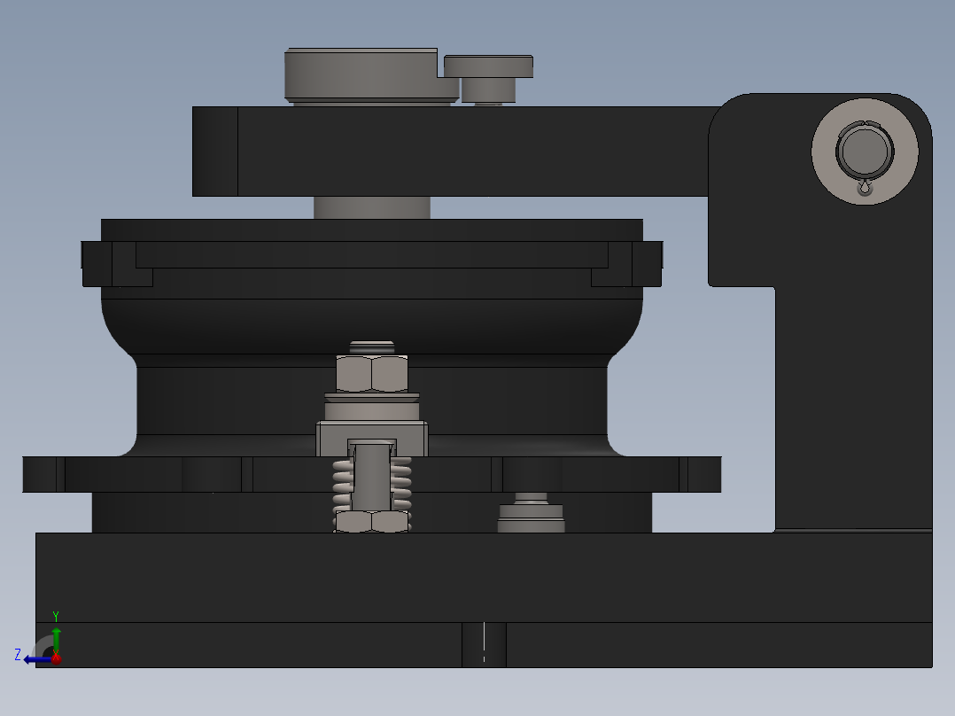 车床连接座钻中心孔φ17.5三维夹具SolidWorks】右视图