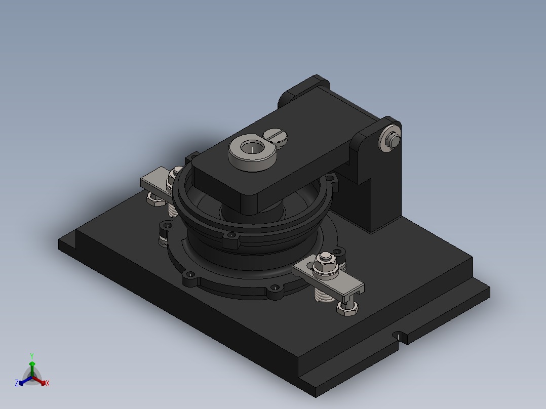 车床连接座钻中心孔φ17.5三维夹具SolidWorks】正等轴测图