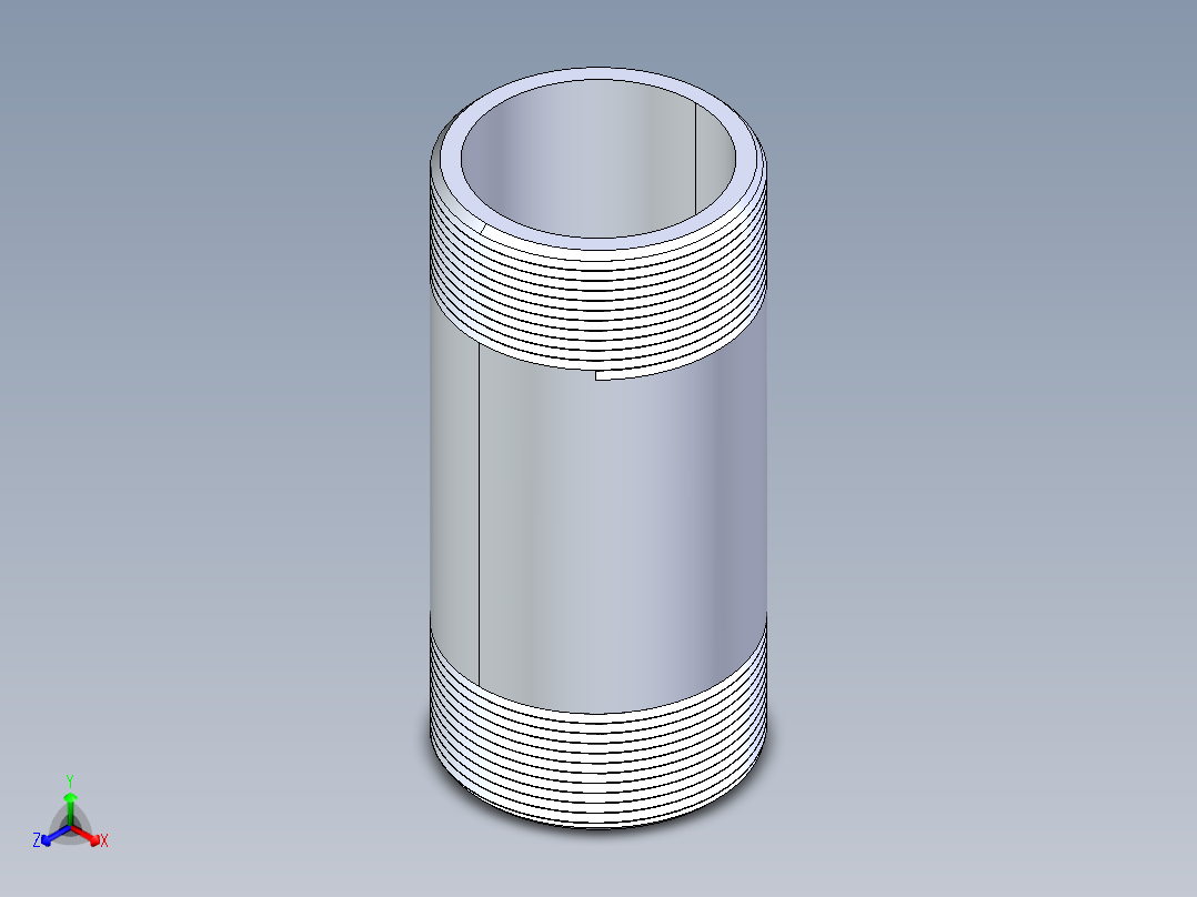 CPVC管件33-Sch80_Nipple_MPTxMPT_9861-255_2in x 5in正等轴测图