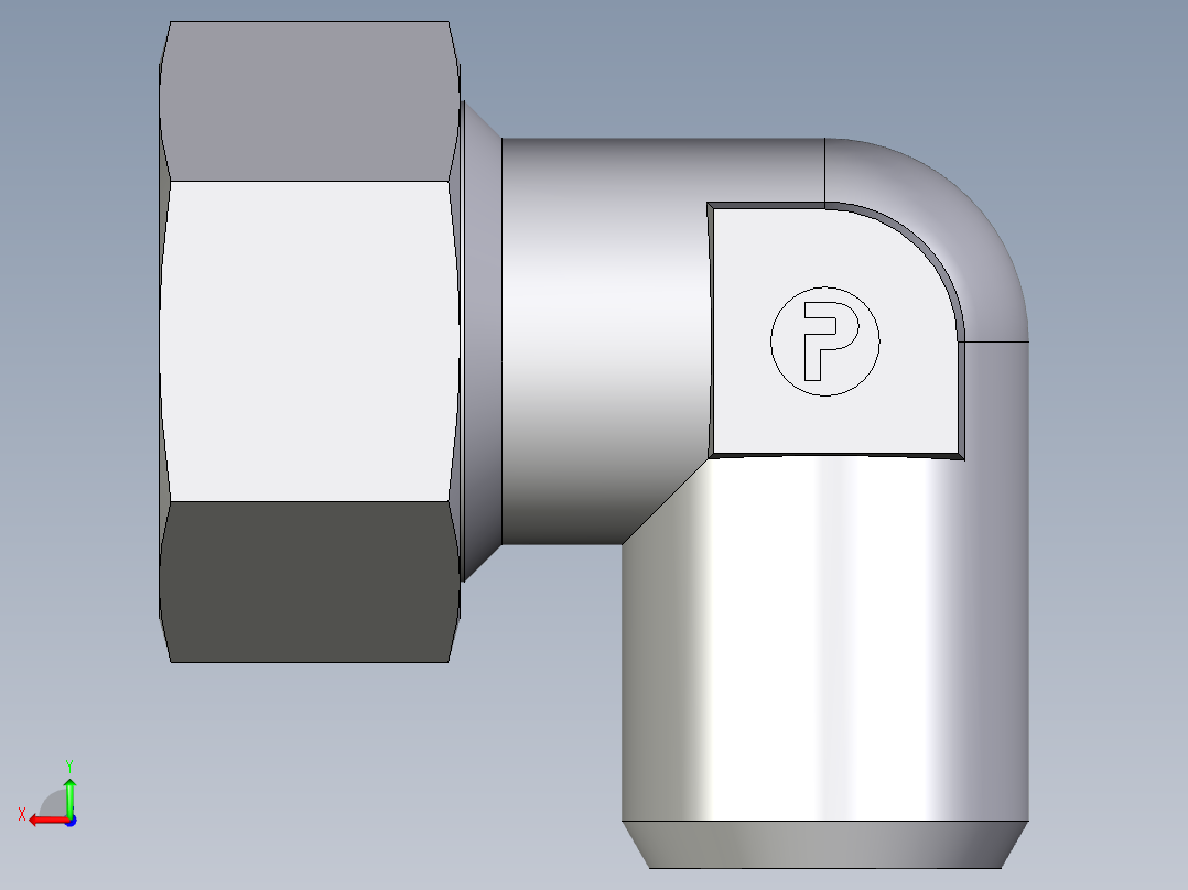 卡套式工业通用硬管接头EO_Weld_elbown_WAS38S后视图