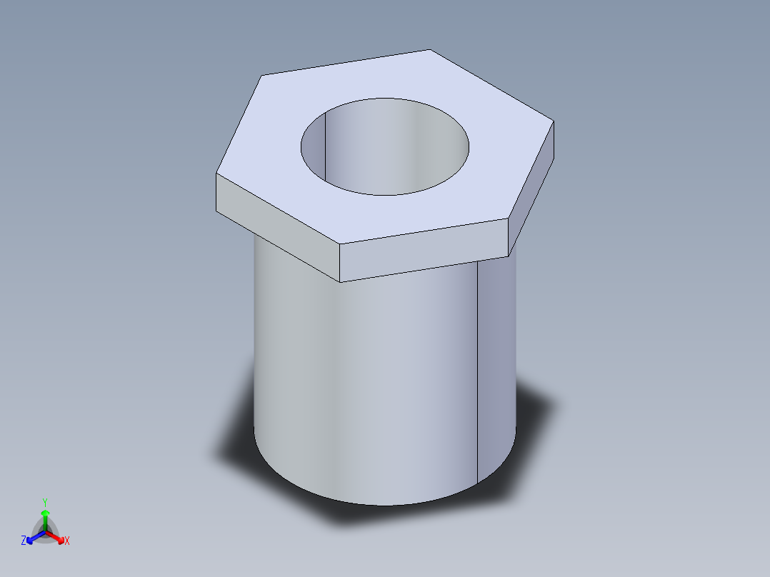 聚氯乙烯配件16-Sch80_ReducerBushing_SxSPIG_837-072_0.5in x 0.25in正等轴测图